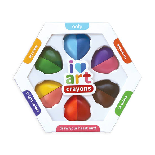 OOLY - I Heart Art Erasable Crayons - Set of 6 or 12 Colors